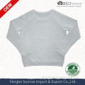 ladies` polyester / cotton strechable jacqurard ponte fabric long sleeve tee shirt